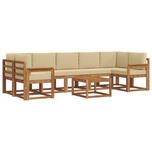 vidaXL Ensemble de canap&eacute;s d'ext&eacute;rieur 8 pc Naturel et Beige
