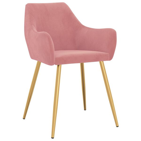 vidaXL Chaises &agrave; manger lot de 2 Rose Velours