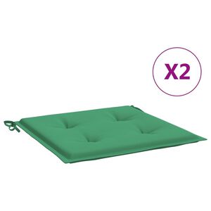 vidaXL Coussins de chaise de jardin lot de 2 vert 50x50x4 cm