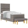 vidaXL Lit &agrave; ressorts avec t&ecirc;te de lit Taupe 200 x 80 cm tissu
