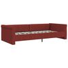 vidaXL Lit avec &eacute;clairage USB Rouge bordeaux Tissu 90x200 cm