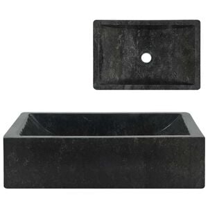 vidaXL Lavabo 45x30x12 cm marbre noir brillant