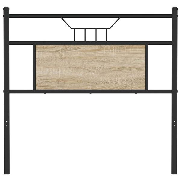 vidaXL T&ecirc;te de lit ch&ecirc;ne sonoma 90 cm bois d'ing&eacute;nierie et acier