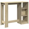 vidaXL Table de bar avec &eacute;tag&egrave;re ch&ecirc;ne sonoma bois d'ing&eacute;nierie
