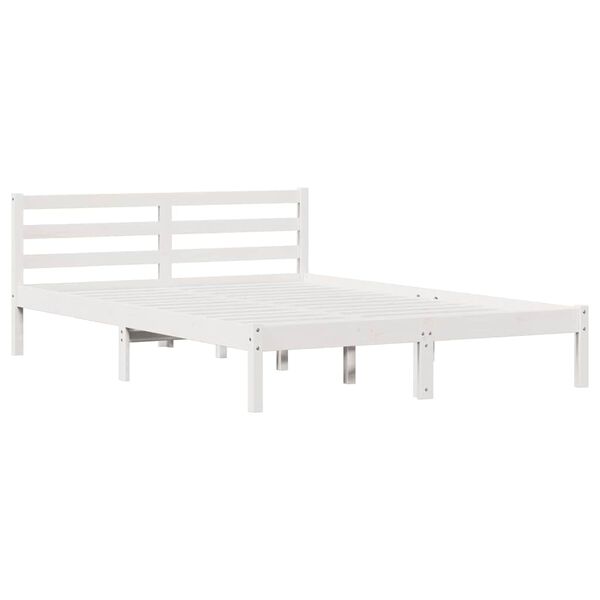 vidaXL Cadre de lit Blanc 225,5 x 165,5 x 69,5 cm Bois de Pin Massif
