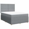 vidaXL Sommier &agrave; lattes de lit avec matelas Gris clair 140x200cm Tissu
