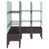 vidaXL Jardini&egrave;re avec treillis marron 160x120x142,5 cm PP