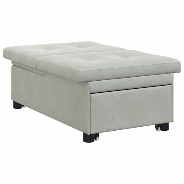 vidaXL Canap&eacute;-Lit Gris clair 194 x 67 x 82 cm Velours