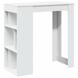 vidaXL Table de bar avec &eacute;tag&egrave;res blanc bois d'ing&eacute;nierie