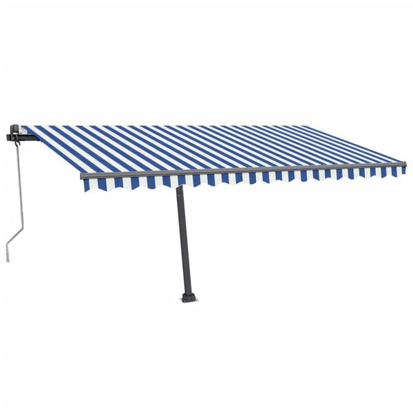 vidaXL Auvent automatique sur pied 400x350 cm Bleu/Blanc