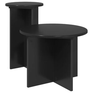 vidaXL Ensemble de tables d'appoint 2 pi&egrave;ces Ch&ecirc;ne noir &Oslash; 45 x 35 cm