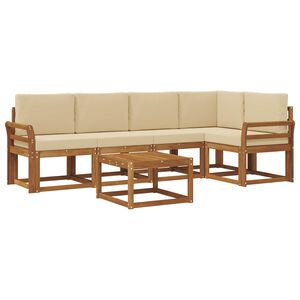 vidaXL Ensemble de canap&eacute;s d'ext&eacute;rieur 6 pc Naturel et Beige
