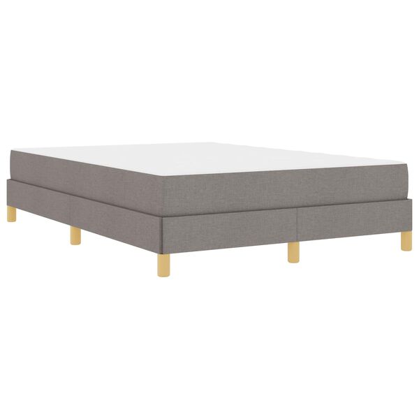 vidaXL Lit &agrave; ressorts avec matelas Taupe 140 x 190 cm tissu