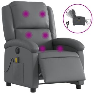 vidaXL Fauteuil de massage inclinable &eacute;lectrique gris similicuir