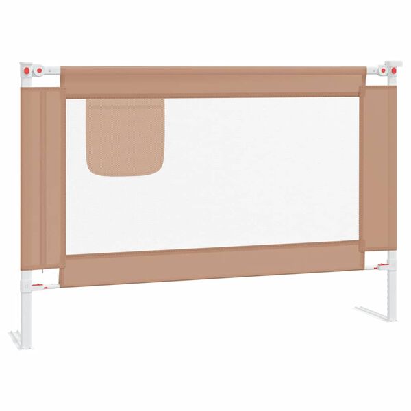 vidaXL Barri&egrave;re de s&eacute;curit&eacute; de lit d'enfant Taupe 100x25 cm Tissu