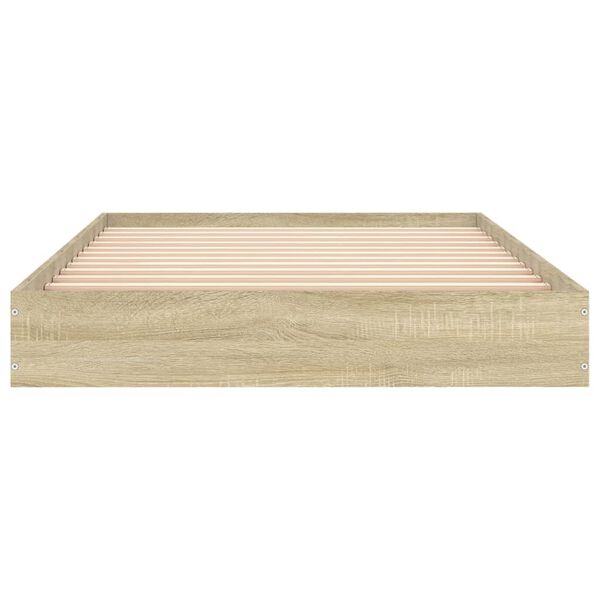 vidaXL Cadre de lit sans matelas ch&ecirc;ne sonoma 100x200 cm