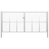 vidaXL Portail de jardin en acier galvanisé 400 x 175 cm argent
