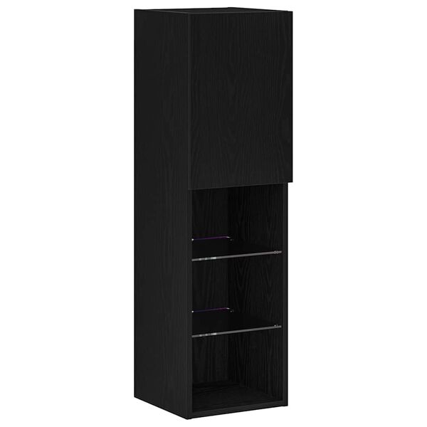 vidaXL Meuble TV Noir 30,5 x 30 x 102 cm Bois d'ingénierie