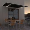 vidaXL Auvent manuel r&eacute;tractable avec LED 450x300 cm Anthracite