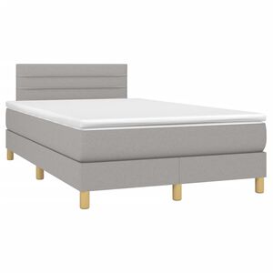 vidaXL Sommier &agrave; lattes de lit et matelas gris clair 120x190 cm tissu