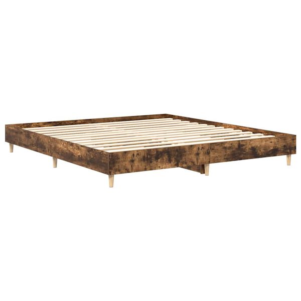 vidaXL Cadre de lit sans matelas ch&ecirc;ne fum&eacute; 180x200 cm