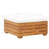 vidaXL Salon de jardin 5 pcs avec coussins Acacia solide Blanc cr&egrave;me