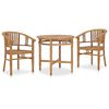 vidaXL Ensemble &agrave; manger de jardin 3 pcs Bois de teck solide
