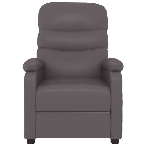 vidaXL Fauteuil inclinable r&eacute;glable avec repose-pieds gris similicuir