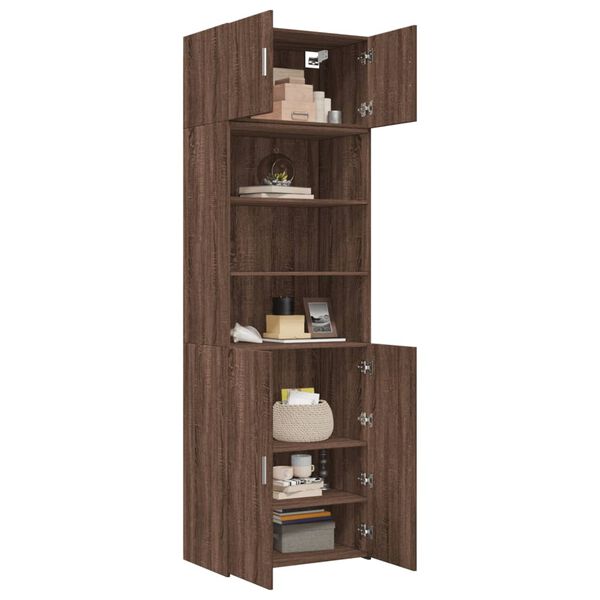 vidaXL Armoire de rangement ch&ecirc;ne brun 70x42,5x225cm bois d'ing&eacute;nierie
