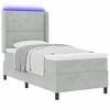 vidaXL Lit &agrave; ressorts avec matelas Gris clair 100 x 200 cm Velours