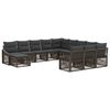 vidaXL Ensemble de canap&eacute; de jardin 12 pc Gris polyrotin