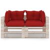 vidaXL Canap&eacute; palette de jardin 2 places et coussins pin&egrave;de