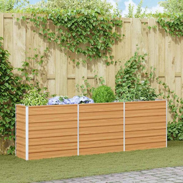 vidaXL Lit surélevé de jardin 240x40x77 cm Acier galvanisé Argenté