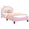 vidaXL Cadre de lit pour enfants avec t&ecirc;te de lit Rose 80 x 160 cm PU