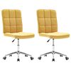 vidaXL Chaises &agrave; manger lot de 2 jaune tissu