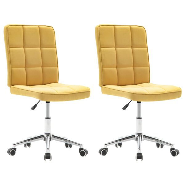 vidaXL Chaises &agrave; manger lot de 2 jaune tissu