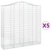 vidaXL Paniers &agrave; gabions arqu&eacute;s 5 pcs 200x50x200/220 cm Fer galvanis&eacute;