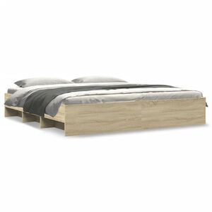 vidaXL Cadre de lit sans matelas ch&ecirc;ne sonoma 200x200 cm
