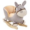vidaXL &Acirc;ne &agrave; bascule avec dossier Peluche 60x32x55 cm Gris