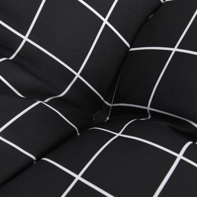 vidaXL Coussins de chaise à dossier bas lot de 2 motif à carreaux noir