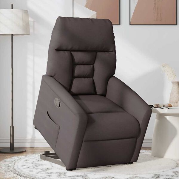 vidaXL Fauteuil inclinable marron fonc&eacute; tissu