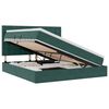 vidaXL Lit de rangement LED avec matelas Vert fonc&eacute; 160 x 200 cm