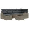 vidaXL Ensemble de canap&eacute; de jardin 7 pc Gris polyrotin