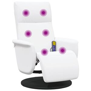 vidaXL Fauteuil de massage inclinable Blanc 71 x 90 x 105 cm