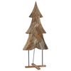 vidaXL Sapin de Noël avec support Marron 180 cm Bois de teck solide