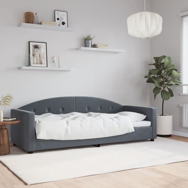 vidaXL Lit de repos gris fonc&eacute; 80x200 cm velours