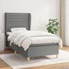vidaXL Sommier &agrave; lattes de lit et matelas Gris fonc&eacute; 90x190 cm Tissu
