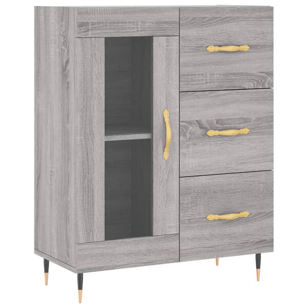 vidaXL Buffet sonoma gris 69,5x34x90 cm bois d'ing&eacute;nierie