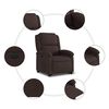 vidaXL Fauteuil inclinable &eacute;lectrique marron fonc&eacute; tissu