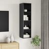 vidaXL Meuble TV mural Gris brillant 37x37x142,5 cm Bois d&rsquo;ing&eacute;nierie